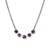 107462, 14K GOLD PLATED GEOMETRIC CUBIC ZIRCONIA ACCENT DESIGNER INSPIRED NECKLACE