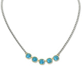 107462, 14K GOLD PLATED GEOMETRIC CUBIC ZIRCONIA ACCENT DESIGNER INSPIRED NECKLACE