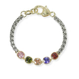 105038, 14K GOLD PLATED, GEOMETRIC CUBIC ZIRCONIA DESIGNER INSPIRED BRACELET