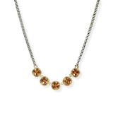 107462, 14K GOLD PLATED GEOMETRIC CUBIC ZIRCONIA ACCENT DESIGNER INSPIRED NECKLACE
