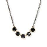 107462, 14K GOLD PLATED GEOMETRIC CUBIC ZIRCONIA ACCENT DESIGNER INSPIRED NECKLACE