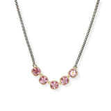 107462, 14K GOLD PLATED GEOMETRIC CUBIC ZIRCONIA ACCENT DESIGNER INSPIRED NECKLACE