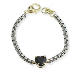 107138, 14K GOLD PLATED HEART CUBIC ZIRCONIA DESIGNER INSPIRED BRACELET