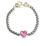 107138, 14K GOLD PLATED HEART CUBIC ZIRCONIA DESIGNER INSPIRED BRACELET