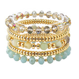 107133, GLASS BEADED MULTI LAYERED STRETCH BRACELET