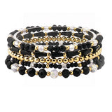 108533, GLASS BEADED MULTI LAYERED STRETCH BRACELET