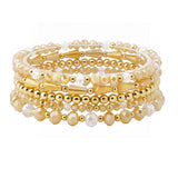 108533, GLASS BEADED MULTI LAYERED STRETCH BRACELET