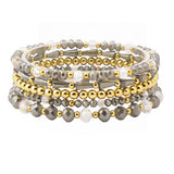 108533, GLASS BEADED MULTI LAYERED STRETCH BRACELET
