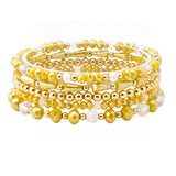 108533, GLASS BEADED MULTI LAYERED STRETCH BRACELET