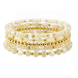 108533, GLASS BEADED MULTI LAYERED STRETCH BRACELET