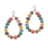 101385, DAINTY FLOWER BEADED EARRING