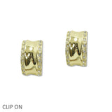 Crystal Rhinestone Accent Metal Clip on Earring - view 2