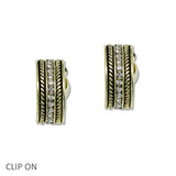 107956, PAVE RHINESTONE ACCENT CLIP ON EARRING