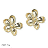 107838, FLOWER METAL CLIP ON EARRING