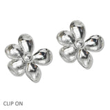 107838, FLOWER METAL CLIP ON EARRING