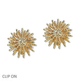 107836, SUNBURST METAL CLIP ON EARRING