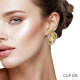 107840, ROUND LINKED METAL CLIP ON EARRING