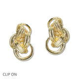 107840, ROUND LINKED METAL CLIP ON EARRING