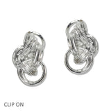 107840, ROUND LINKED METAL CLIP ON EARRING
