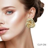 107839, BIG KNOT METAL CLIP ON EARRING