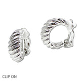 107949, TEXTURED METAL CLIP ON EARRING