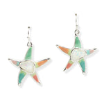 107300, STARFISH SEA GLASS STONE DANGLE EARRING
