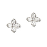 108445, CLOVER CUBIC ZIRCONIA STUD EARRING