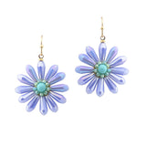 107320, FLOWER GLASS BEADED DANGLE EARRING
