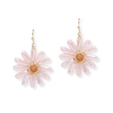107320, FLOWER GLASS BEADED DANGLE EARRING