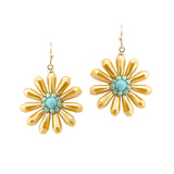 107320, FLOWER GLASS BEADED DANGLE EARRING