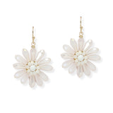 107320, FLOWER GLASS BEADED DANGLE EARRING