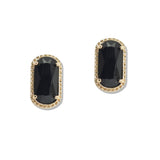 107705, GEOMETRIC GLASS STONE ACCENT STUD EARRING
