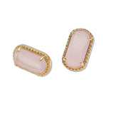 107705, GEOMETRIC GLASS STONE ACCENT STUD EARRING
