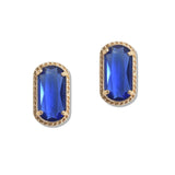 107706, GEOMETRIC GLASS STONE ACCENT STUD EARRING