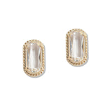 107705, GEOMETRIC GLASS STONE ACCENT STUD EARRING