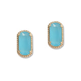 107705, GEOMETRIC GLASS STONE ACCENT STUD EARRING