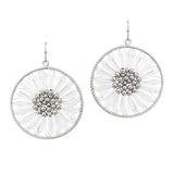 107323, FLOWER GLASS BEADED ROUND DANGLE EARRING