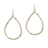 107707, DAINTY BEADED TEARDROP DANGLE EARRING