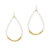 107512, METAL WITH GLASS BEADED TEARDROP DANGLE EARRING