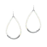 107512, METAL WITH GLASS BEADED TEARDROP DANGLE EARRING