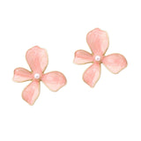 107500, PEARL WITH ENAMEL FLOWER STUD EARRING