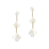 107332, TRIPLE MOTHER OF PEARL CLOVER DANGLE EARRING