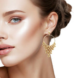 107501, BALL BEADED CLUSTER DANGLE EARRING