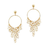 107502, PEARL BEADED CLUSTER DANGLE EARRING