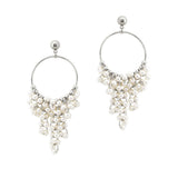 107502, PEARL BEADED CLUSTER DANGLE EARRING