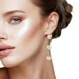 107513, DAINTY PEARL CLUSTER ACCENT DANGLE EARRING