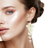 107326, PEARL FLOWER DROP DANGLE EARRING