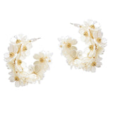 107504, FLOWER CLUSTER PEARL HOOP EARRING