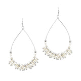 107338, PEARL CLUSTER TEARDROP DANGLE EARRING