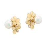 107324, OPAL BALL WITH FLOWER STUD EARRING